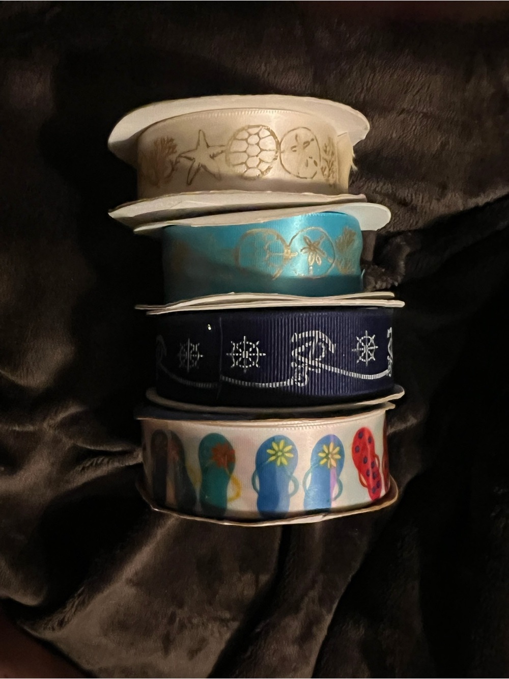 NWTs Four (4) Brand New Rolls of Beach / Nautical Themed Ribbon